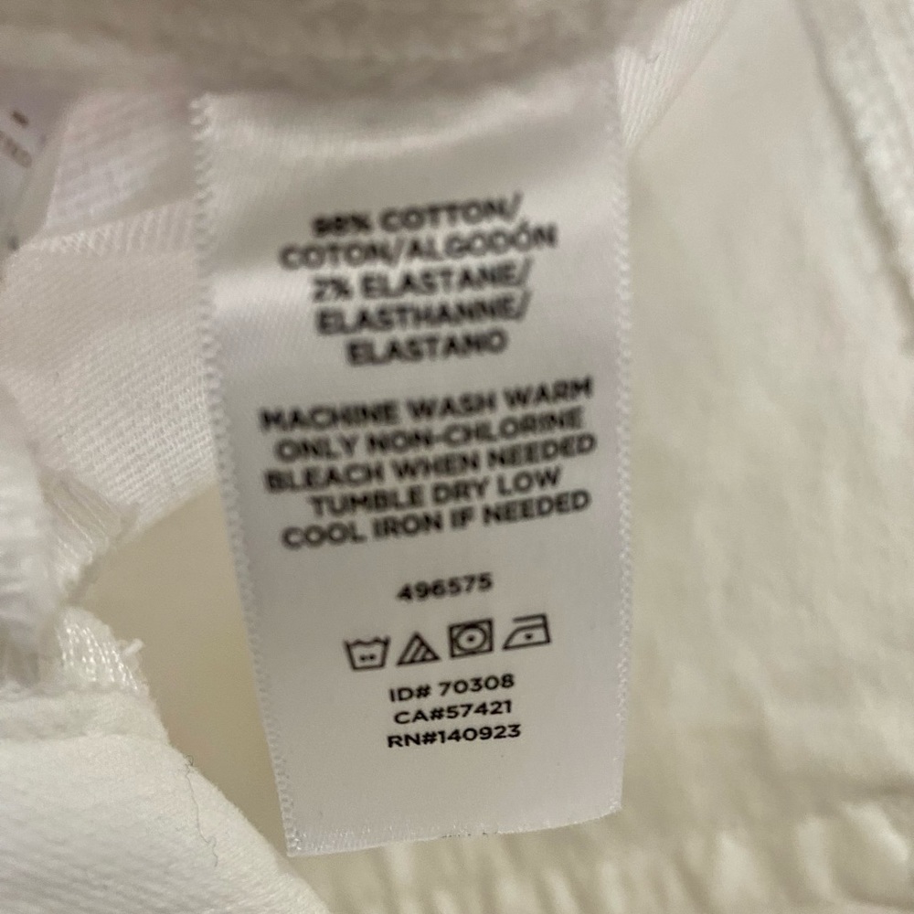 LOFT white denim with double fray detail at the hem. Size 10 - Picture 5 of 6